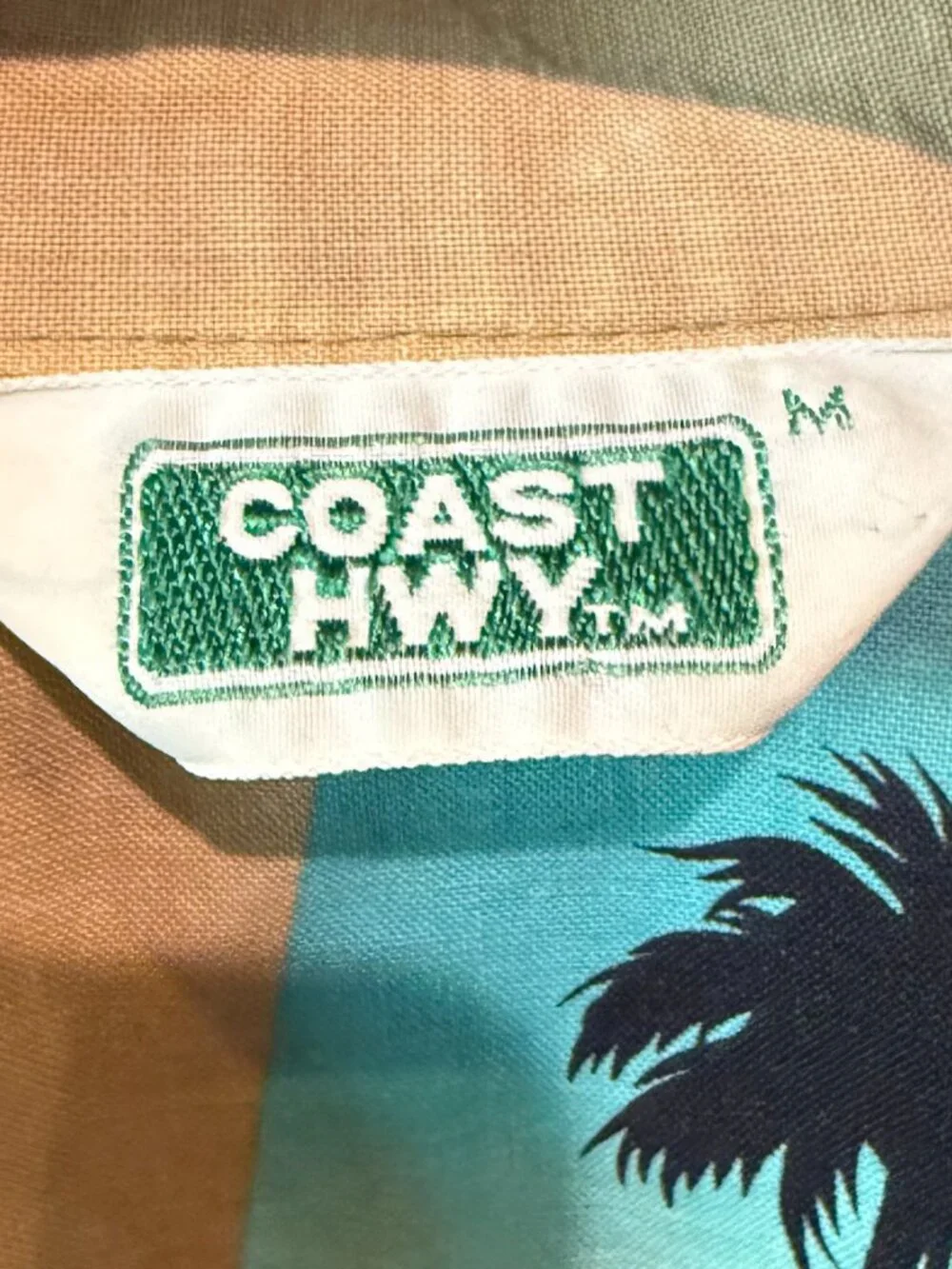 VTG PCH Pacific Coast Highway Hawaiian Button-Up Shirt Men Medium Palm Trees 80s